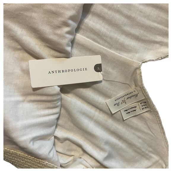 Anthropologie Meadow Rue Prespa Pleated Sleeveless V-Neck Tank Dress Ivory Sz 8 - Picture 8 of 10